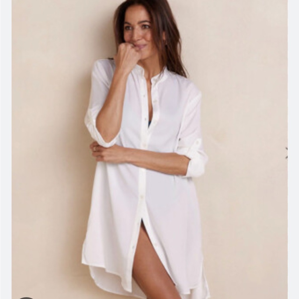 Summersalt The Short Effortless Shirtdress Cover-Up - White Sand - Large